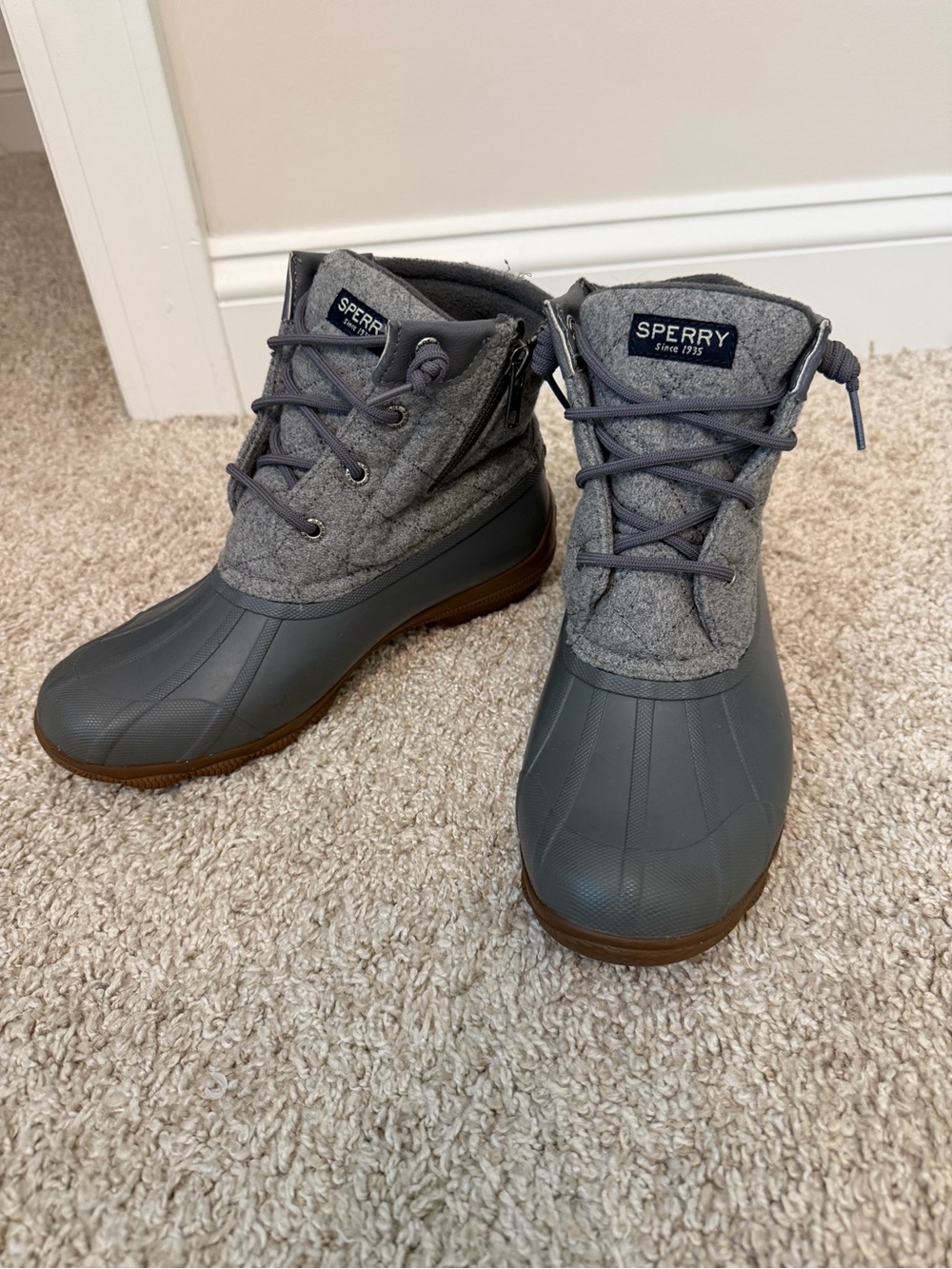 Sperry Gray Waterproof Duck Boots